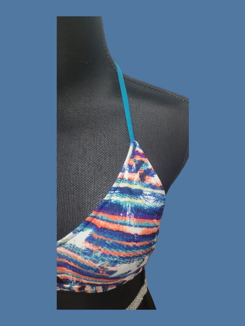 Mossimo Ladie's Multicolor Palm Print Bikini Top - Picture 3 of 11